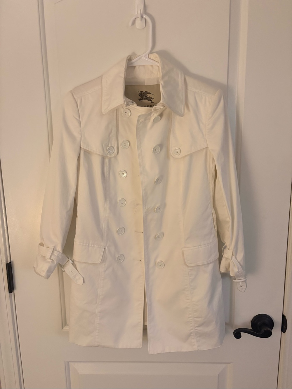 Burberry Cream Double-Breasted Trench Coat Women’s